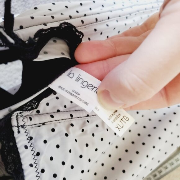 La Lingerie Y2K Coquette Goth Victorian Polkadot Padded Babydoll Corset XL - Picture 5 of 7
